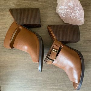 Forever 21 Brown Mule Chunk Heel Slide